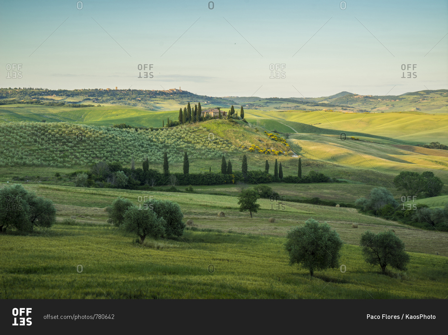 May 29, 2015: Italy, Tuscany, San Quirico d\'Orcia . The\
landscape of the Val d\'Orcia became the UNESCO World Heritage Site\
in 2014, this is one of the reasons: Val d\'Orcia is an outstanding\
example of how the natural landscape was redesigned during the\
Re