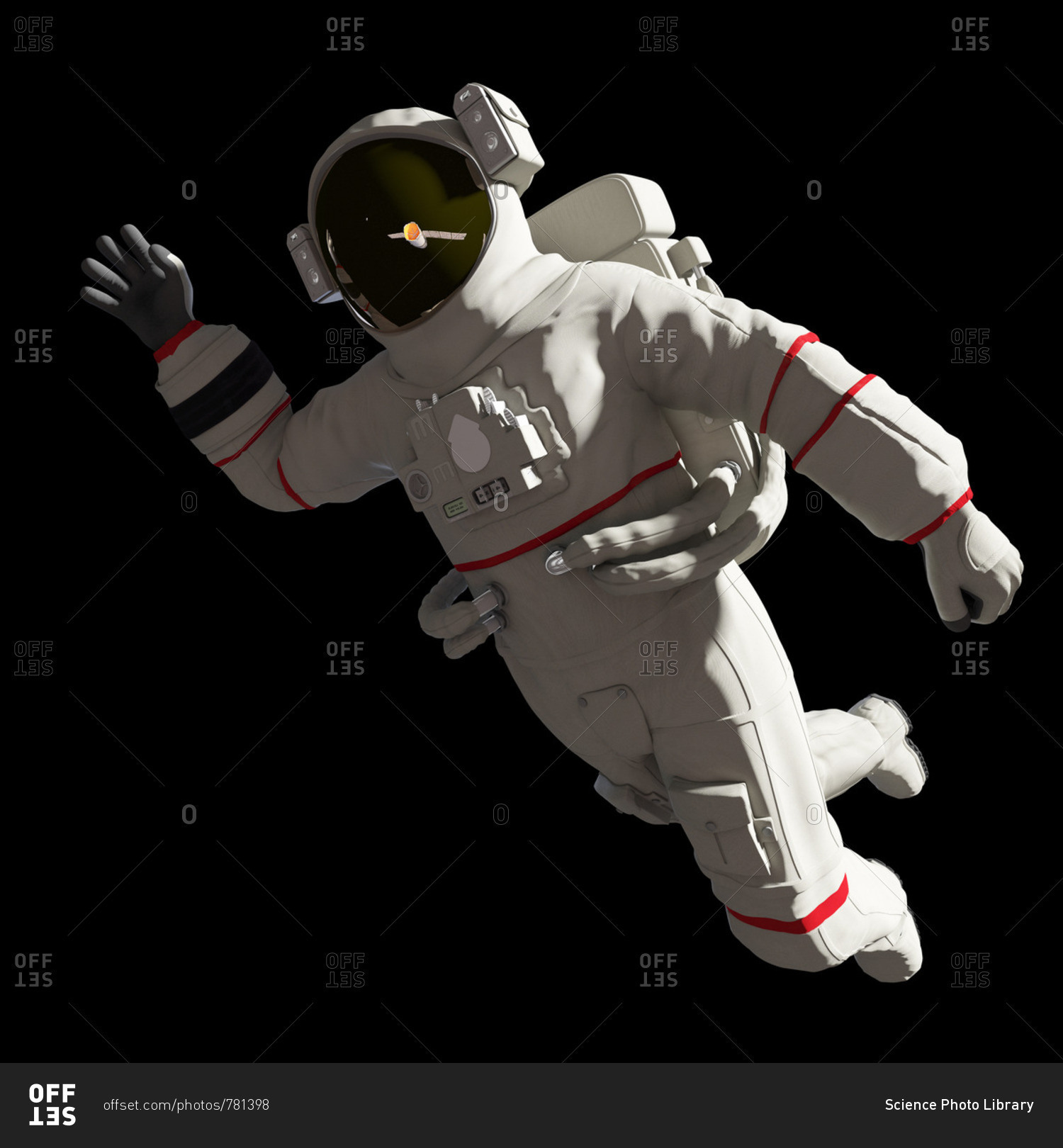 Illustration of an astronaut in space.