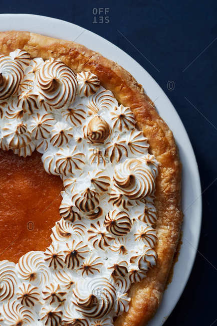 Close up of a sweet potato pie