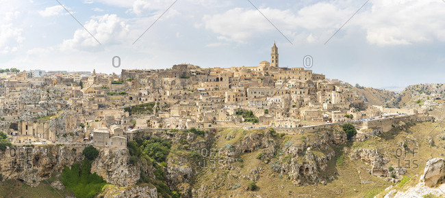 Italy- Basilicata- Matera- Townscape and historical cave dwelling- Sassi di Matera