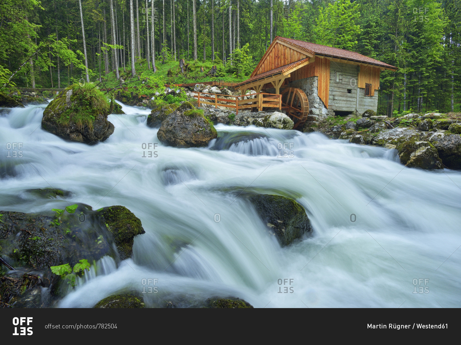 Old Mill at the river Schwarzbach near the famous Golling waterfall in spring- Austria
