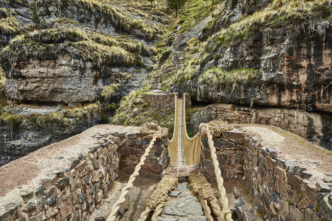 Peru- Quehue- Inca rope bridge