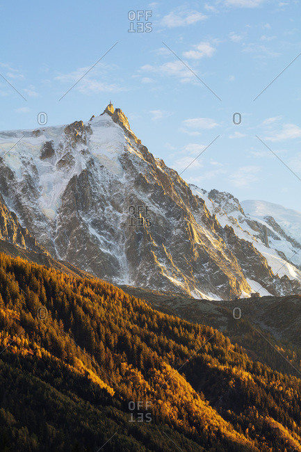 Aiguille du Midi in autumn, Chamonix, Haute Savoie, French Alps, France, Europe