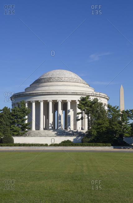 Thomas Jefferson Memorial, George Washington Memorial in the background, Washington D.C., United States of America, North America