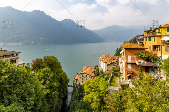 View of Lake Como from Nesso, Province of Como, Lake Como, Lombardy, Italian Lakes, Italy, Europe