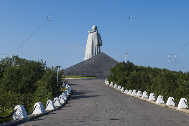 July 31, 2018: Defenders of the Soviet Arctic during the Great Patriotic War, Alyosha Monument, Murmansk, Russia, Europe