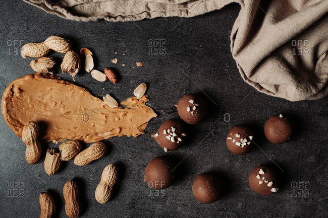 Chocolate peanut butter pralines