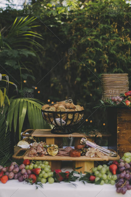 Appetizers At An Outdoor Wedding Reception Stock Photo Offset