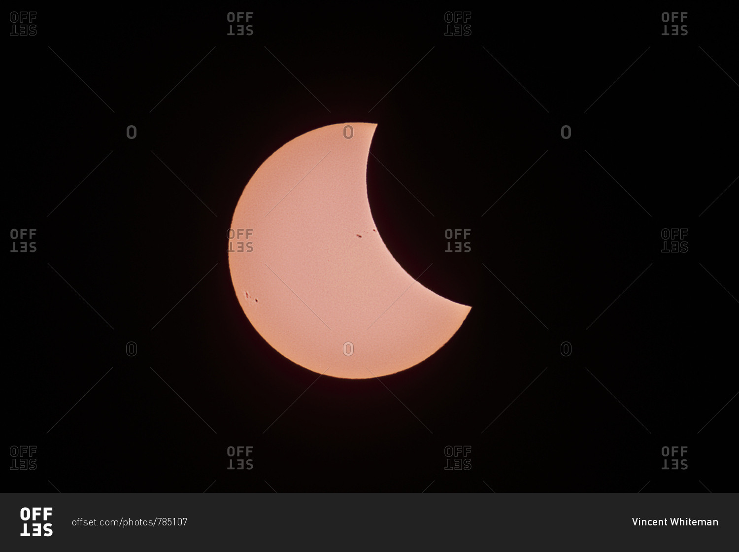 The Solar Eclipse shows off sunspots and granulation on the surface of the Sun (photosphere).