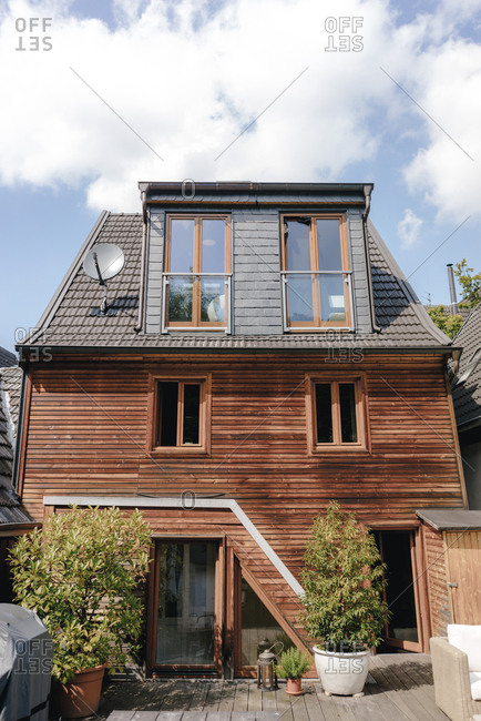 Back side of one-family house