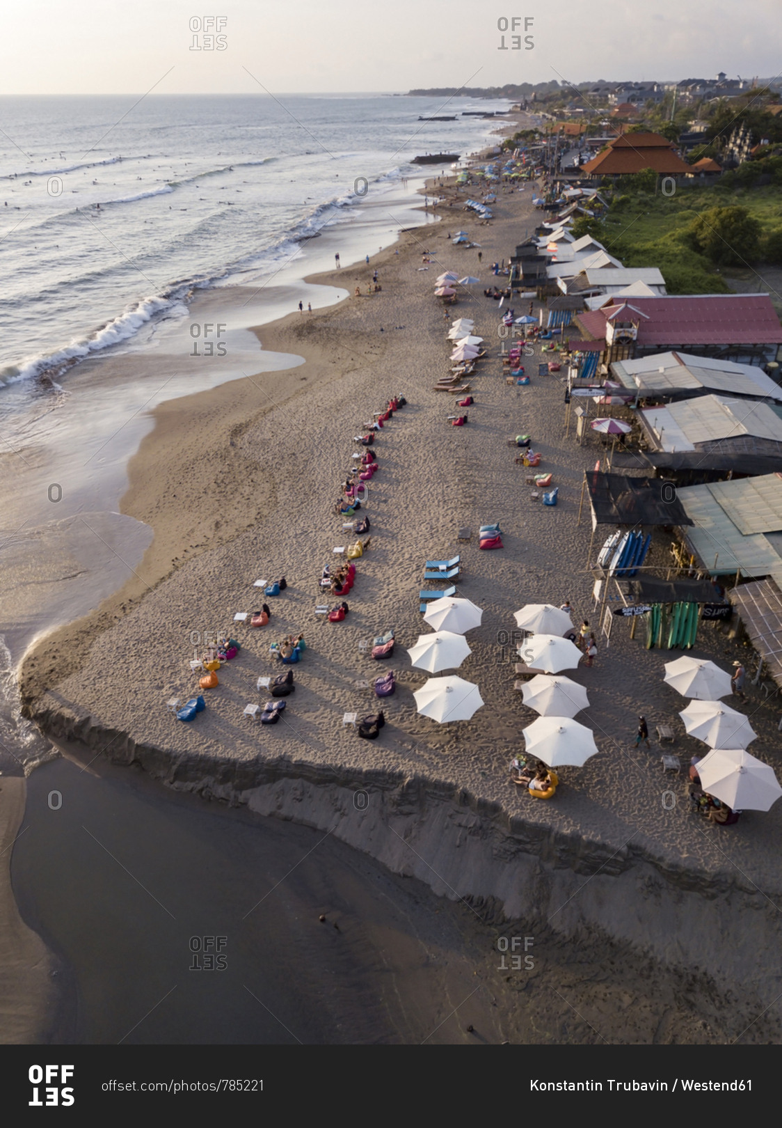 Indonesia- Bali- Canggu- Aerial view of Batu bolong beach