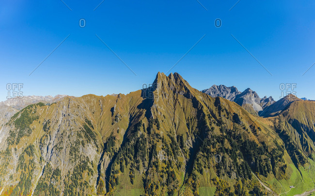 Germany- Bavaria- Allgaeu Alps- Panoramic view from Kegelkopf to Hoefats
