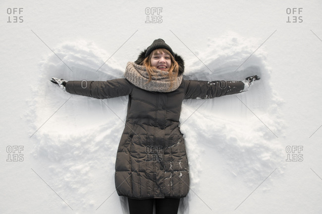 329 Woman Snow Angel Stock Photos, High-Res Pictures, and Images