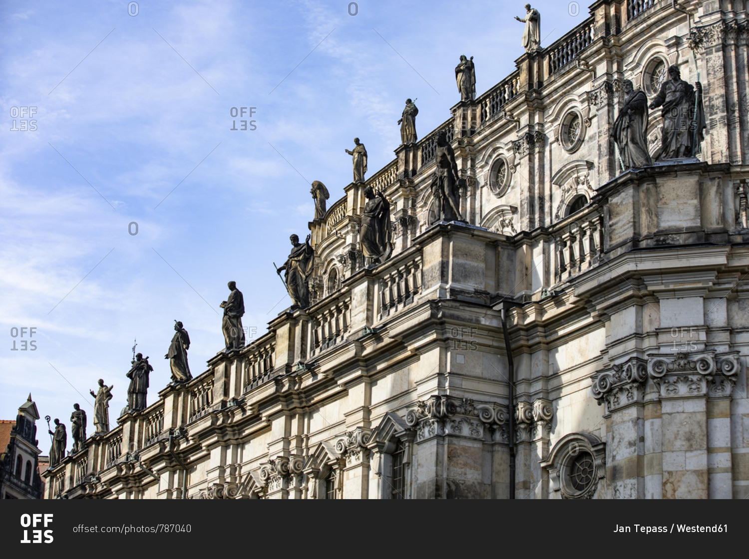 Germany- Dresden- part of facade of Catholic Church of the Royal Court of Saxony