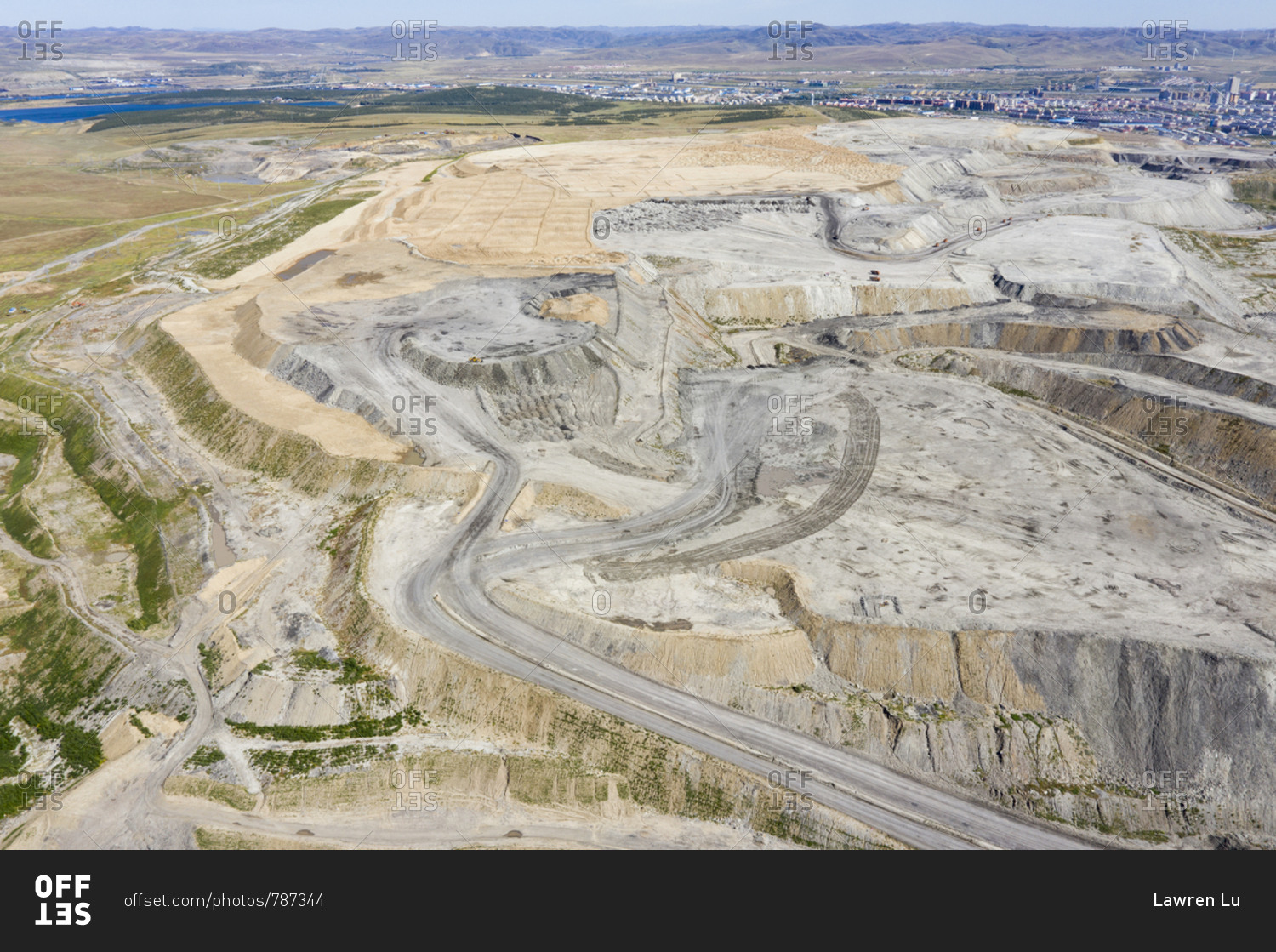 Open cast coal mining, Inner Mongolia, China, Asia.