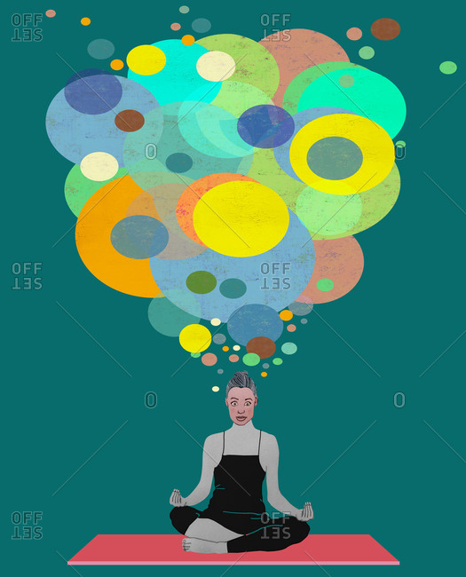 Woman in lotus yoga pose