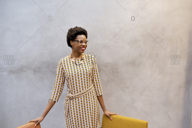 Portrait of a black African businesswoman in an office
