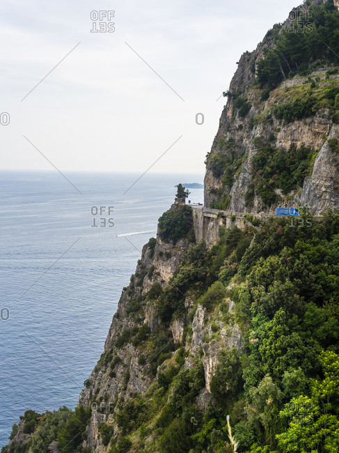 Italy- Campania- Gulf of Salerno- Sorrent- Amalfi Coast- Positano- cliff coast- Tordigliano Belvedere