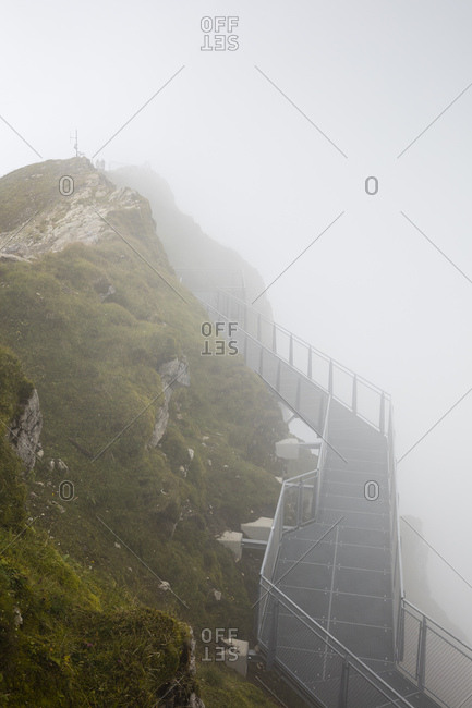 Germany- Bavaria- Allgaeu Alps- Nebelhorn- North face steep path