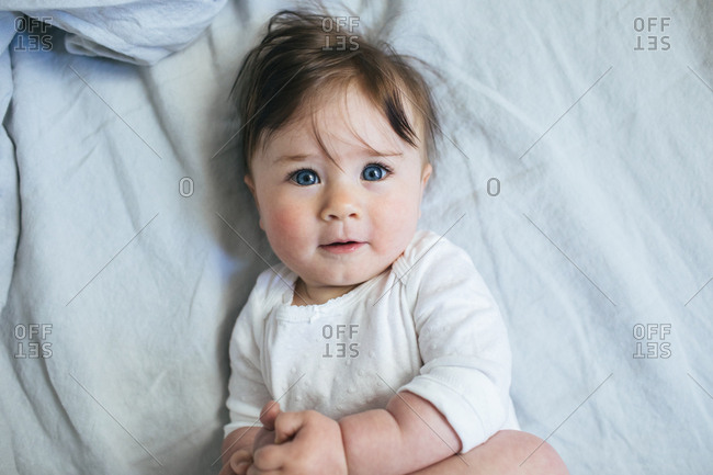 black newborn baby girl with blue eyes