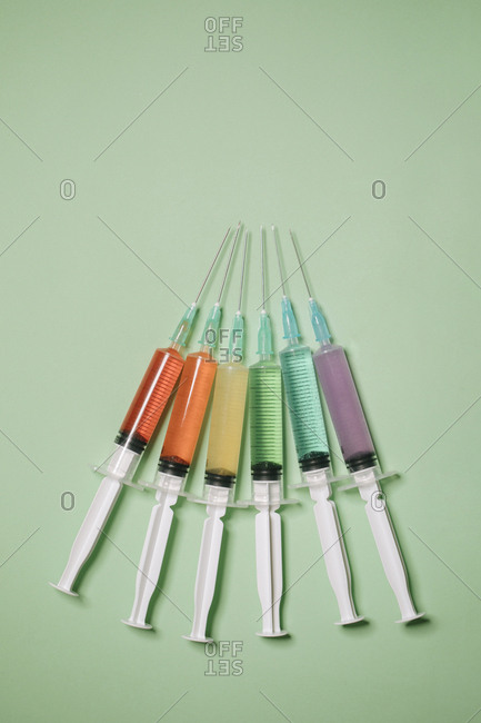 Colorful hypodermic needles