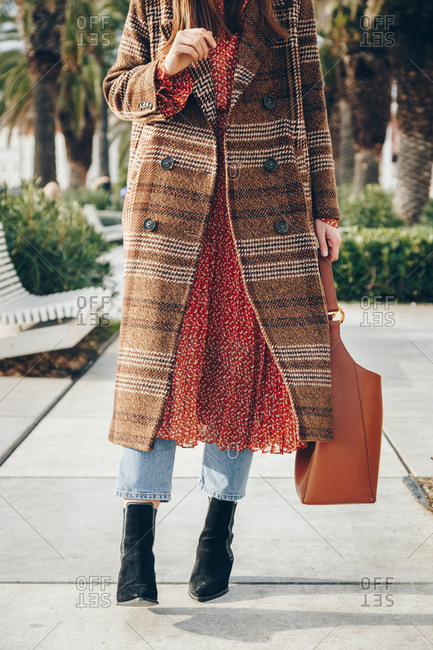 red oversized coat