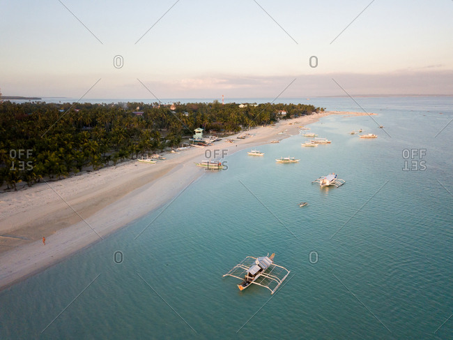 Aerial view of Santa Fe Beach, Bantayan Island, Cebu, Philippines