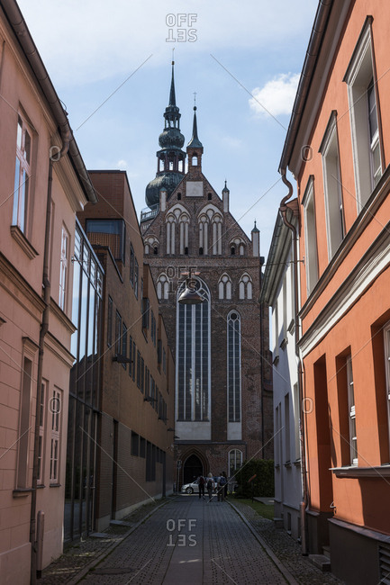 Germany- Greifswald- view through an alley