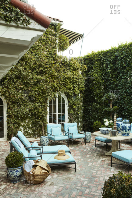 Los Angeles, California - October 4, 2016: Patio outside of a home covered in vines