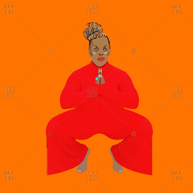 Woman holds a squat