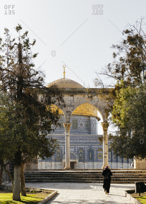 Dome of the Rock mosque, in the Temple Mount at the old city, Jerusalem, Israel.