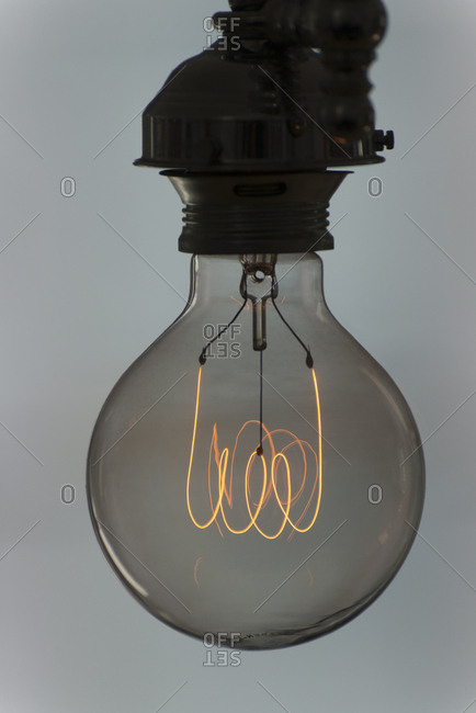 Light bulb with glowing filament