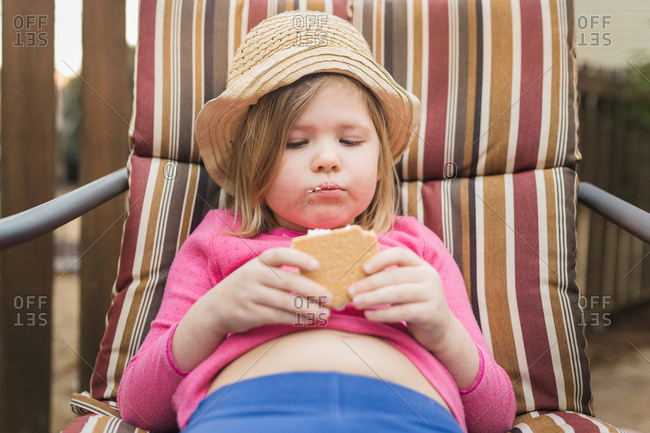Girl enjoying smore's