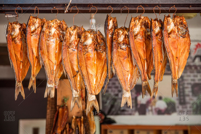 Dried fish on a plate