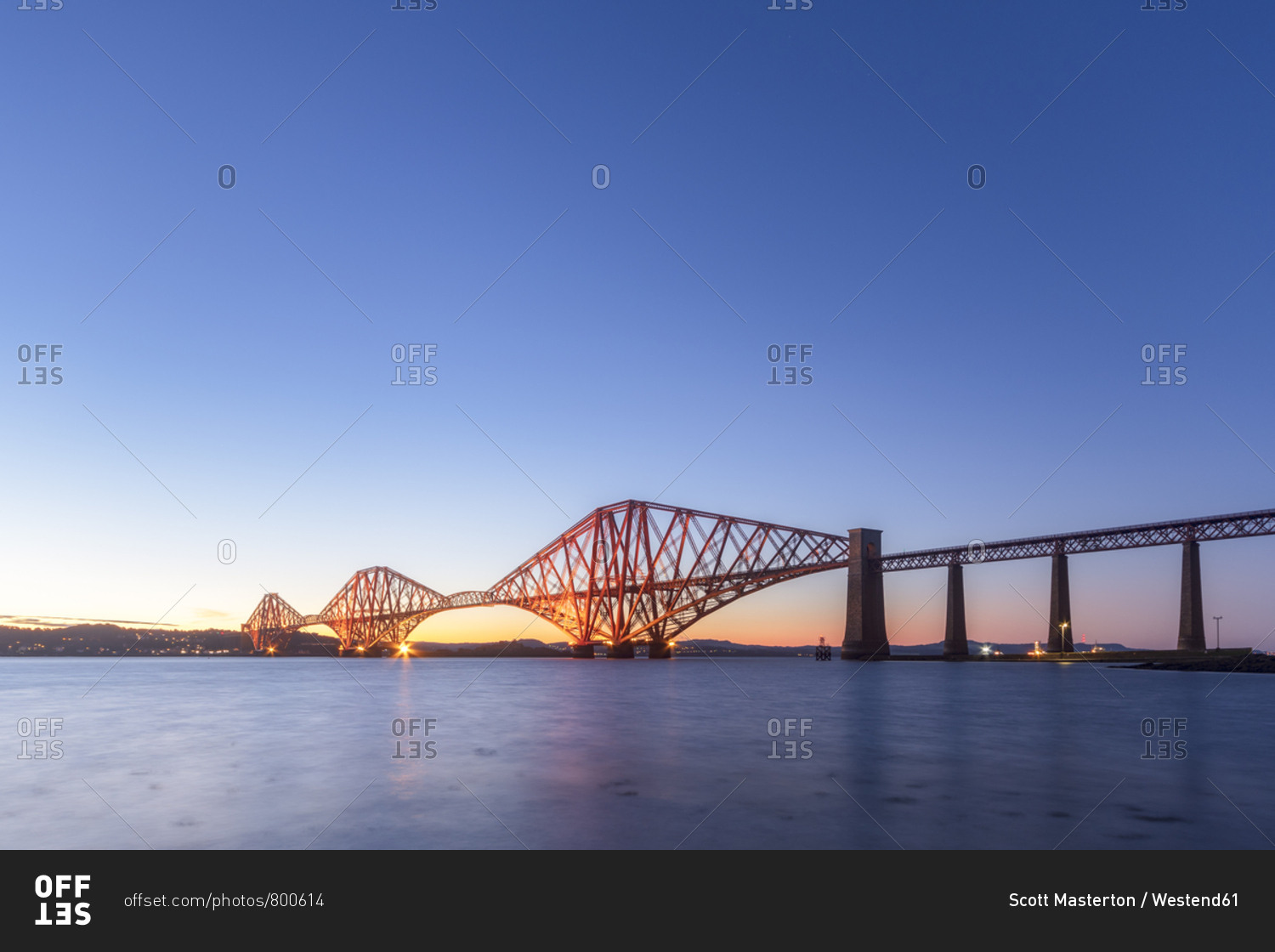 UK- Scotland- Edinburgh- Forth Bridge at sunset