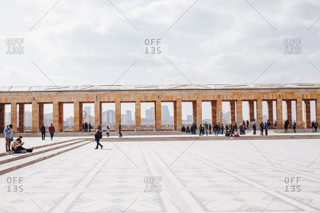 Ankara, Turkey - March 3, 2019:  View of beautiful Ataturk Mausoleum - An?tkabir