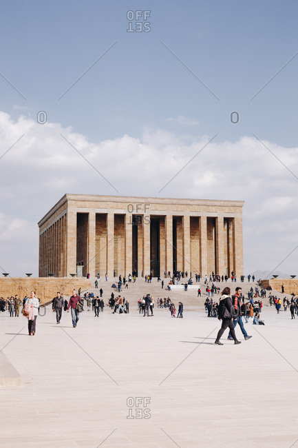 Ankara, Turkey - March 3, 2019:  View of beautiful Ataturk Mausoleum - An?tkabir