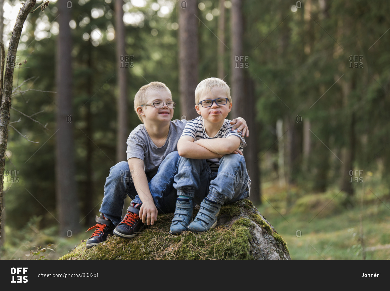 Boys posing in forest - Offset stock photo - OFFSET