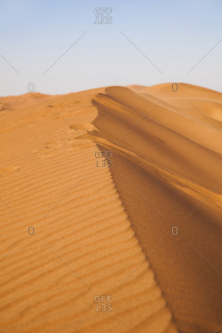 Dunes on desert sand