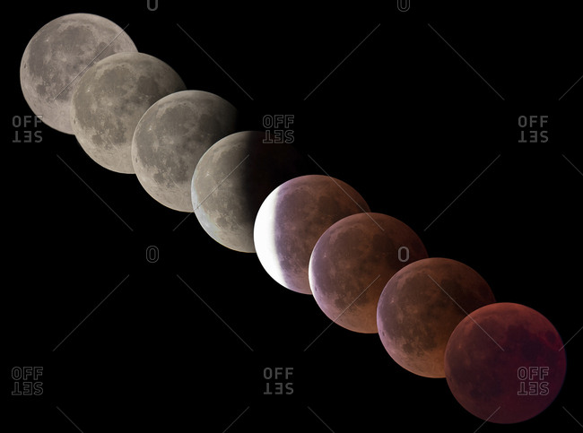 Germany- composite sequence of total lunar eclipse