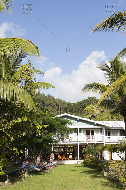 April 7, 2010: FRENCH POLYNESIA, Raiatea. The Raiatea Lodge on Raiatea Island.