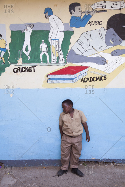 February 2, 2012: JAMAICA, Oracabessa. A young student at school.
