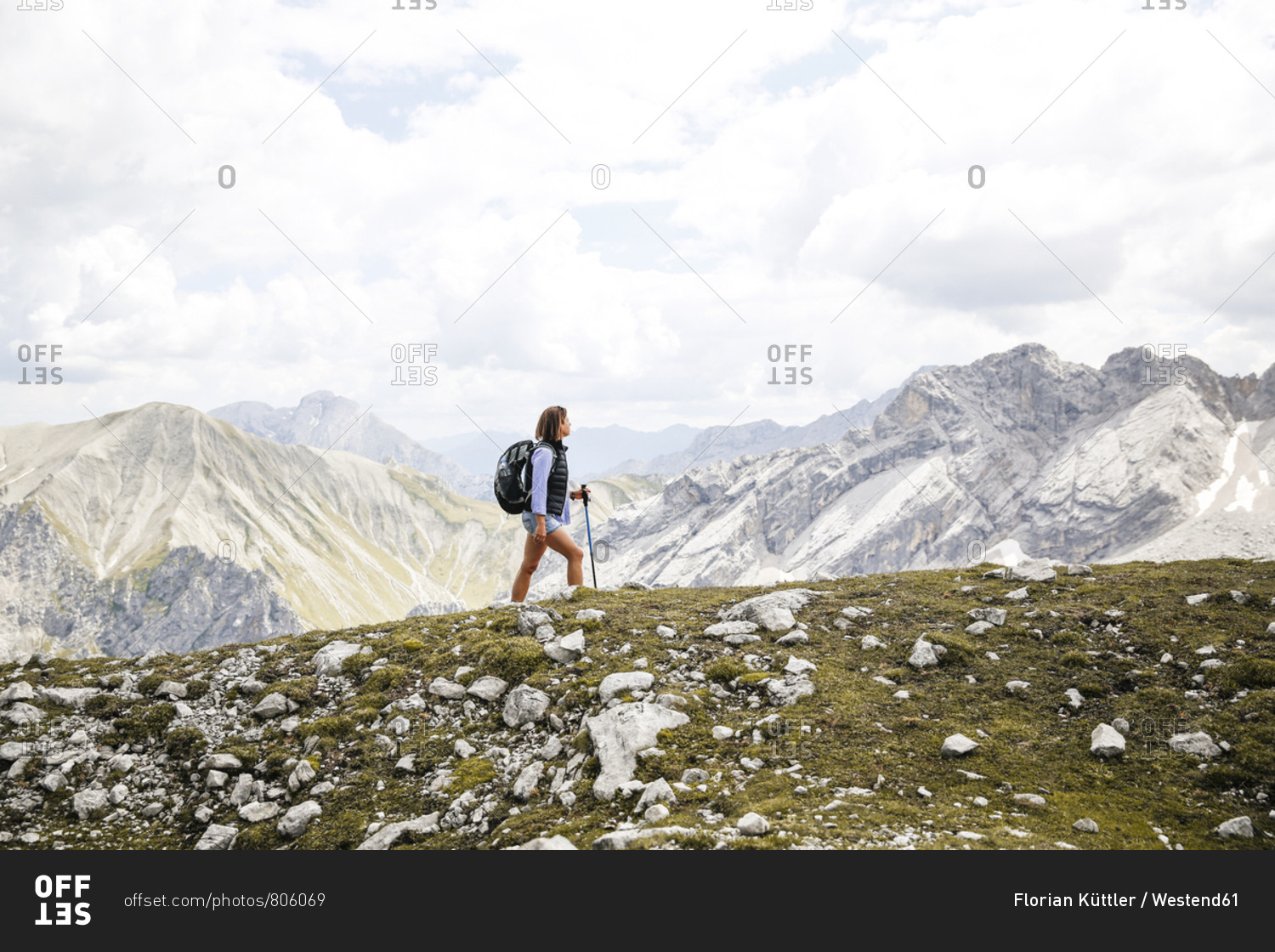 Austria- Tyrol- woman on a hiking trip in the mountains