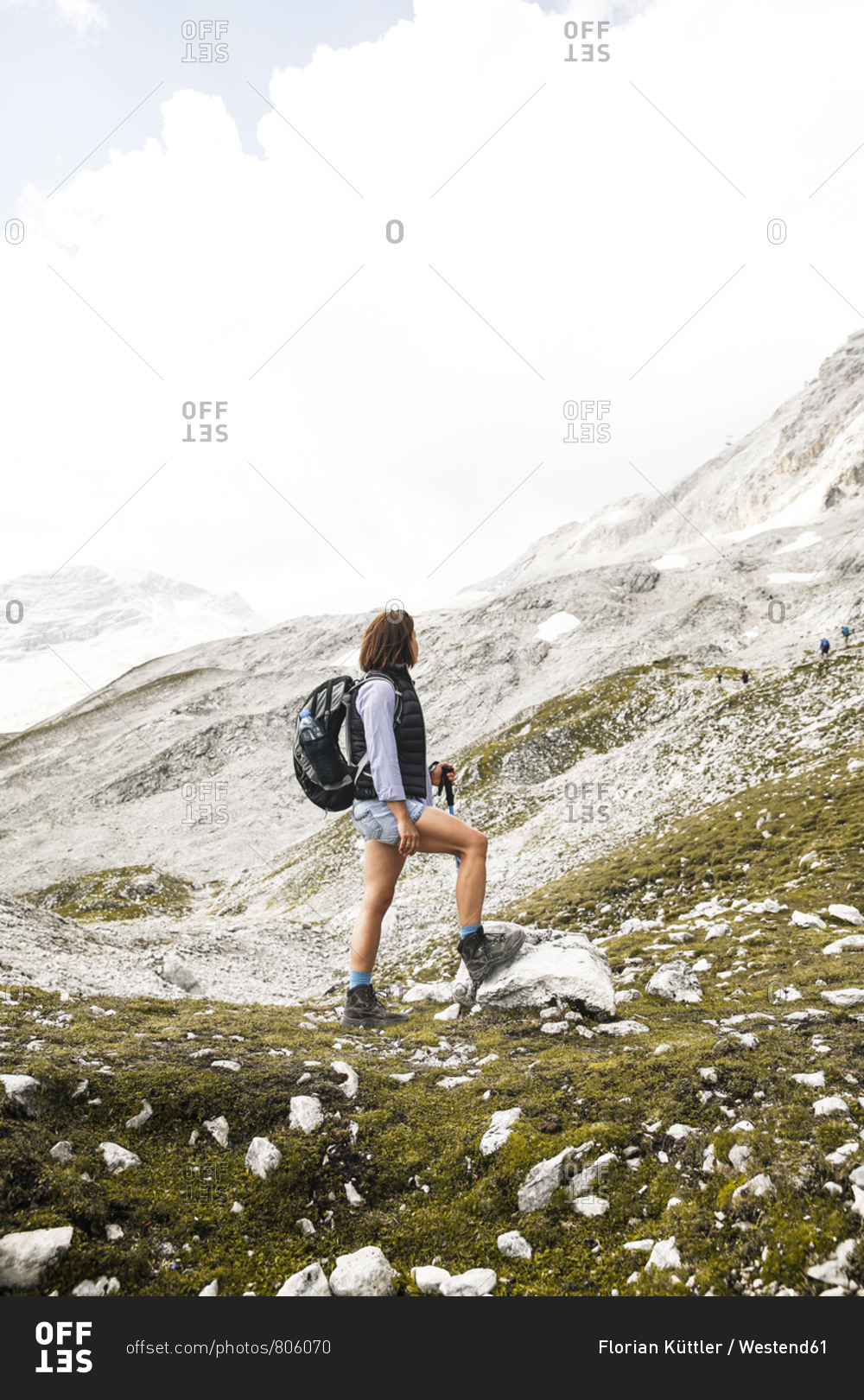 Austria- Tyrol- woman on a hiking trip in the mountains