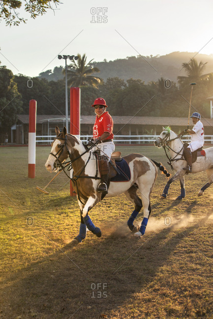 MEXICO, San Pancho, San Francisco, - January 22, 2011: La Patrona Polo Club,  Action shots from the Pro match stock photo - OFFSET