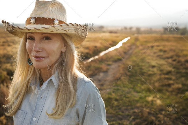 USA, Nevada, Wells, - September 19, 2014:  Founder Madeleine Pickens walks around the her 900 square mile property in NE Nevada where Mustang Monument, A sustainable luxury eco friendly resort and preserve for wild horses resides, Saving America's Mustangs Foundation