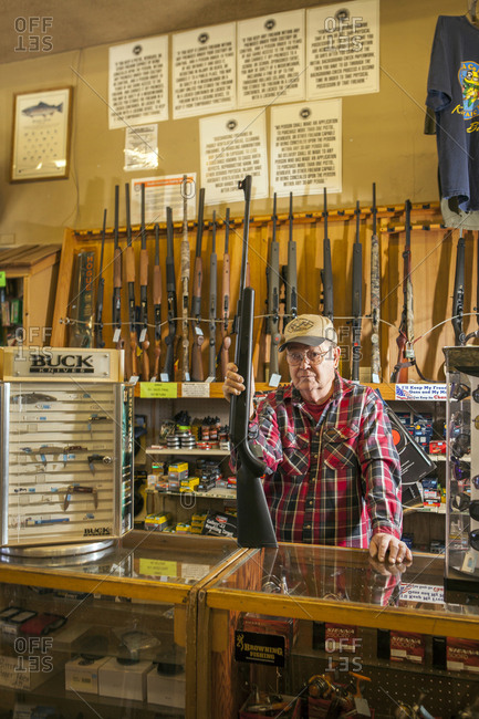 USA, California, Mammoth,  - March 6, 2011: inside Culver's Sporting Goods in Bishop, California