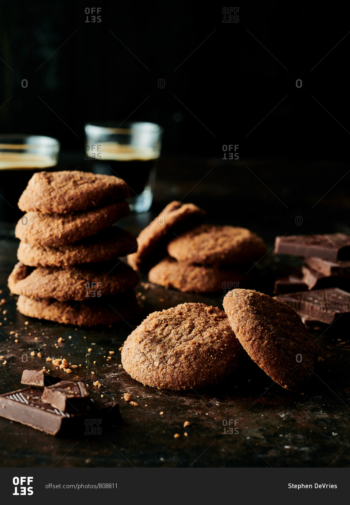 Double chocolate chip cookies and sea salt chocolate bar