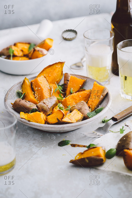 Roasted sweet potato dish