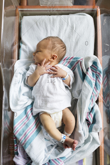 newborn baby boy in hospital